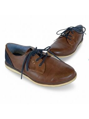 Max + Jake Boys Oliver Oxford Dress Shoes - Cognac/Navy Size 4M